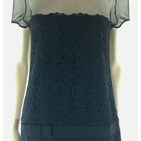 NWT Ann Taylor Black Fairycore Whimsigoth Feminine Lace Ribbon Dress Size 8 - Picture 2 of 8